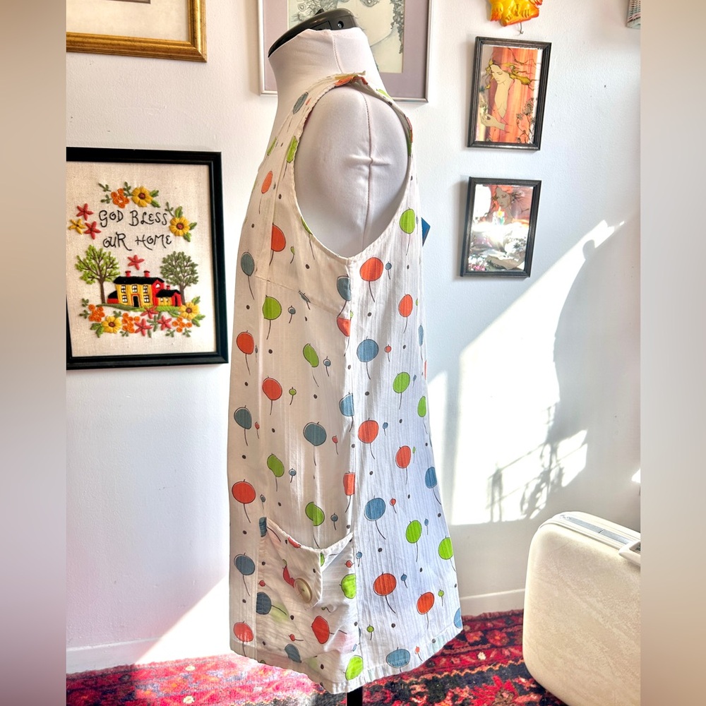 Clowncore Mod 1960s Balloon Print Sleeveless Tunic - Picture 4 of 7